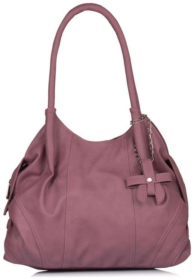 

FOSTELO Pink Faux Leather Handheld Bag