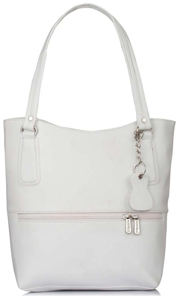 

FOSTELO White Faux Leather Handheld Bag