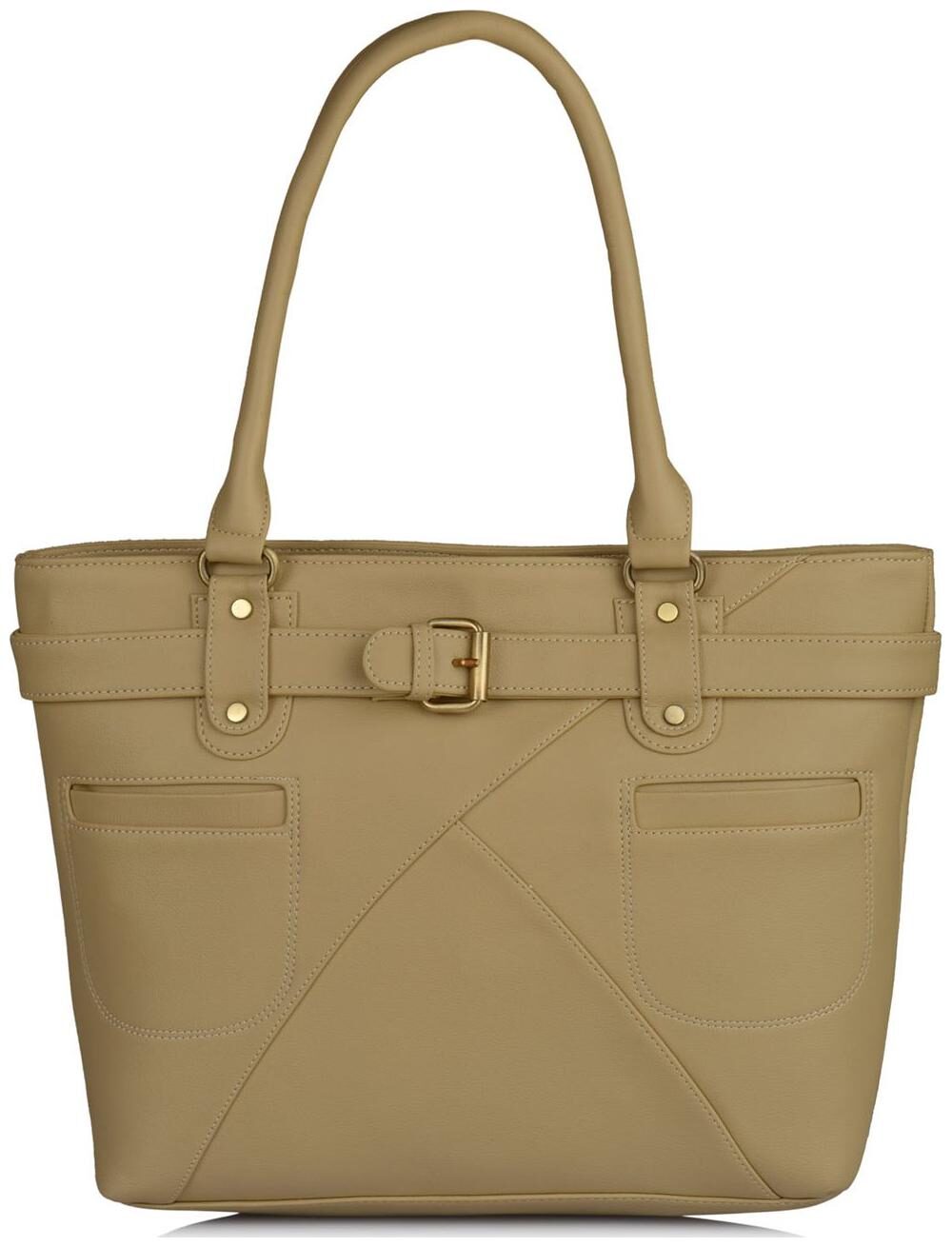 

FOSTELO Beige Faux Leather Handheld Bag