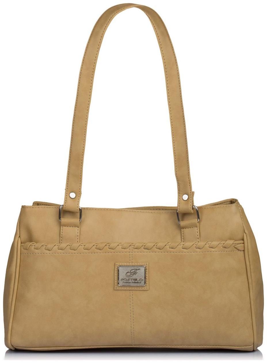 

FOSTELO Beige Faux Leather Handheld Bag