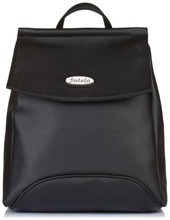 

FOSTELO Black Faux Leather Handheld Bag