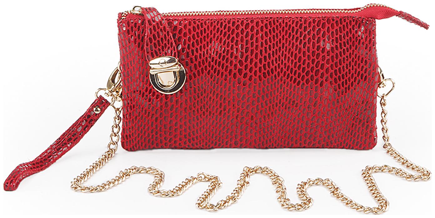 

FT Red Faux Leather Printed Sling Bag
