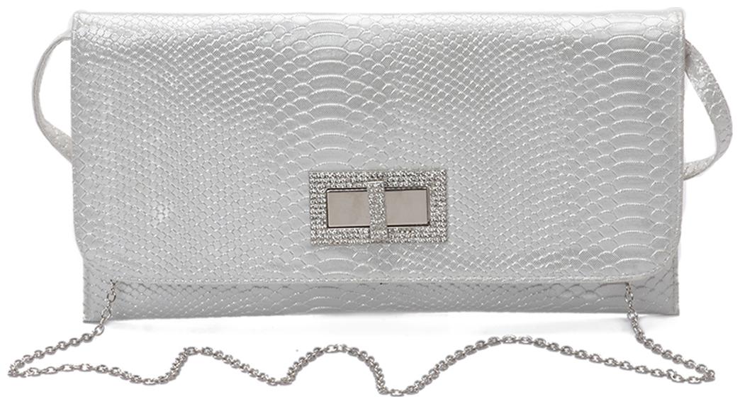 

FT Silver Faux Leather Striped Sling Bag