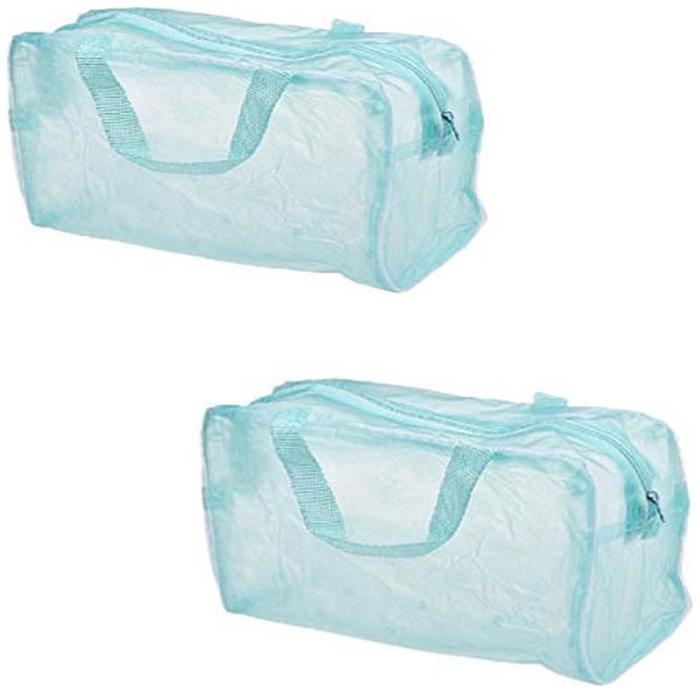 

Futaba Portable Cosmetic Toiletry Travel Pouch Organizer Bag - Green 2 pcs