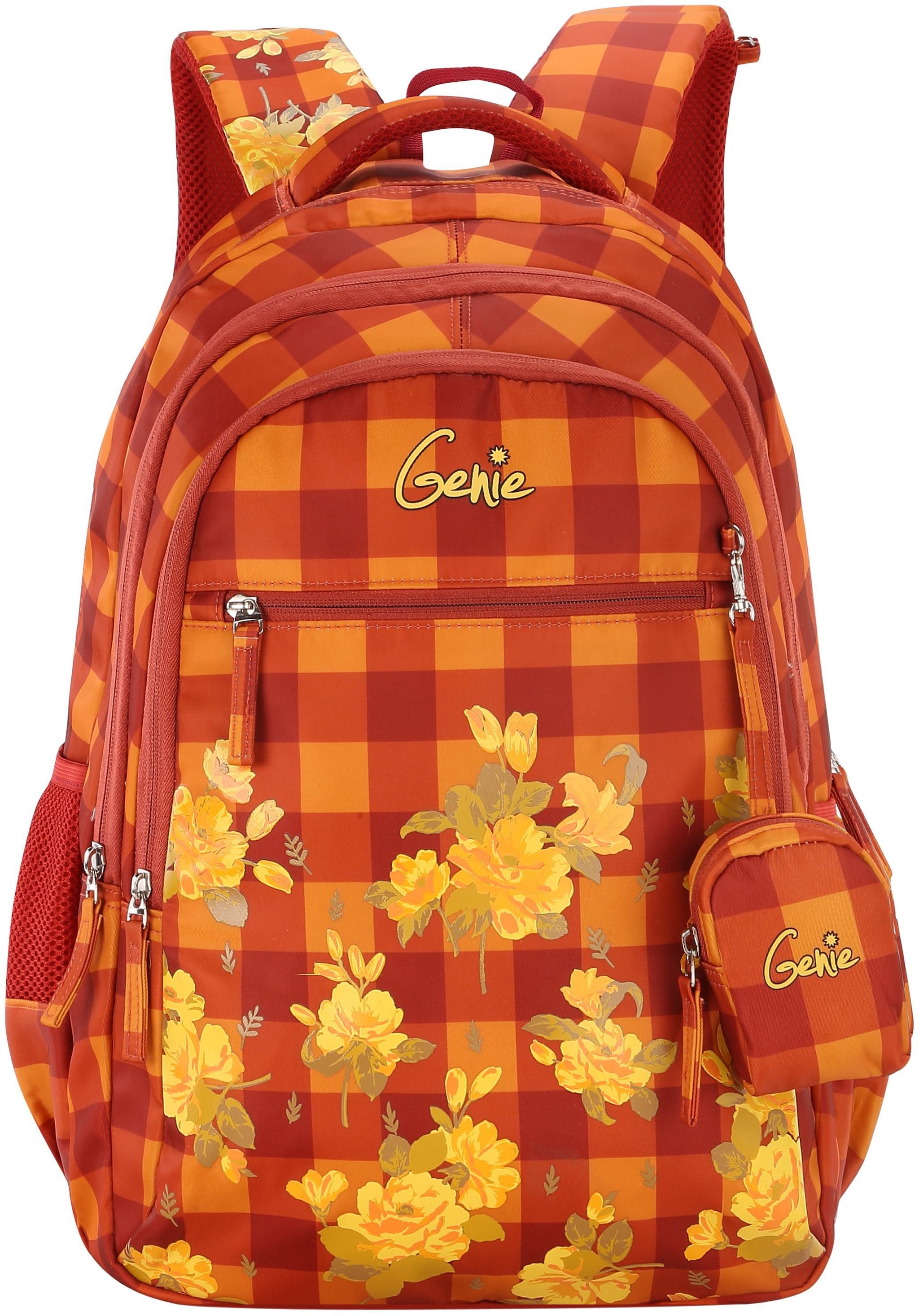 

Genie Orange Nylon Backpack