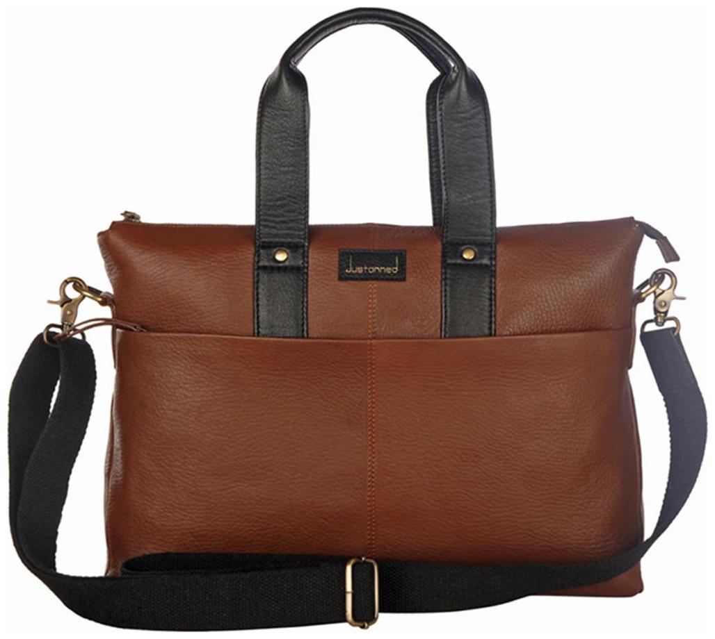 

Genuine Leather Dual Color Men Laptop Bag