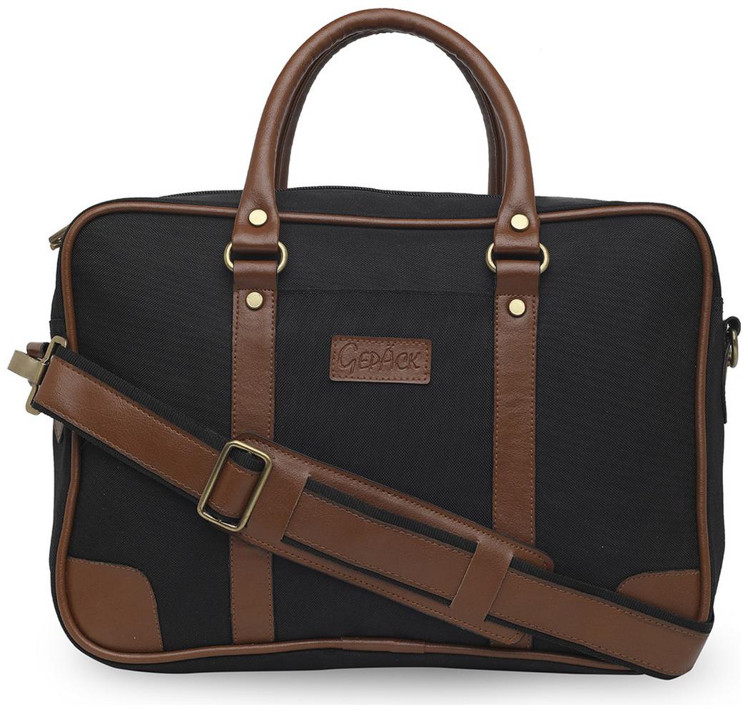 

GEPACK Black Polyester 35 cms Laptop messenger bag Up to 16 inch Laptop