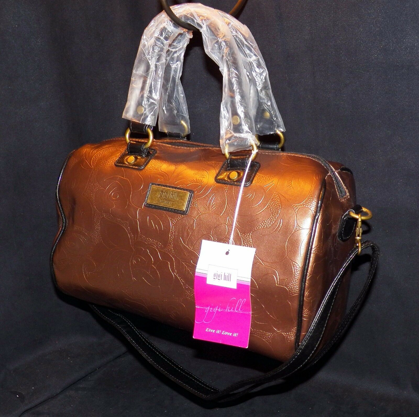 

Gigi Hill Natalie Crossbody Speedy Satchel Handbag Shoulder Bag Athena Bronze