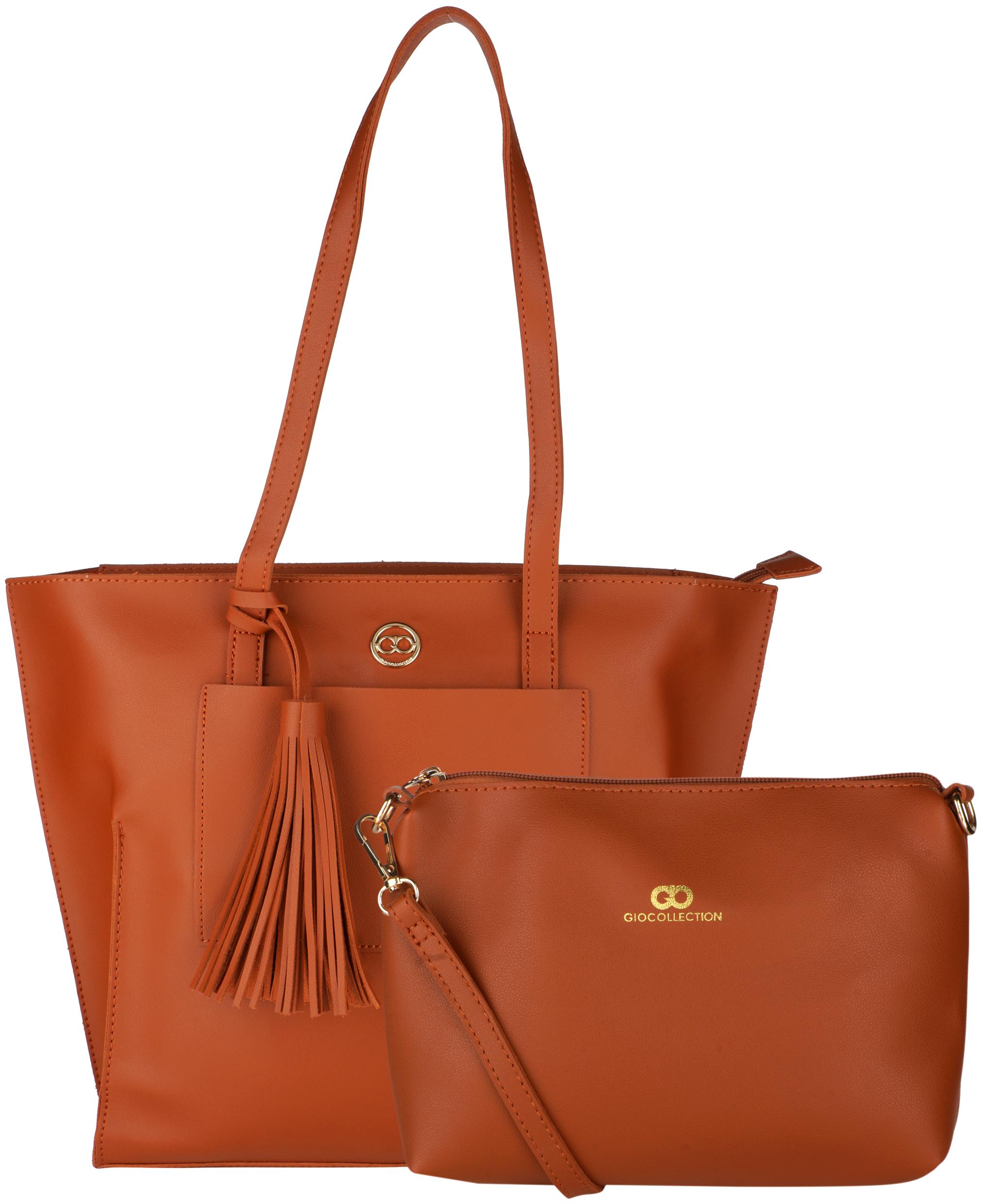 

GIO COLLECTION Women Solid PU - Tote Bag Brown