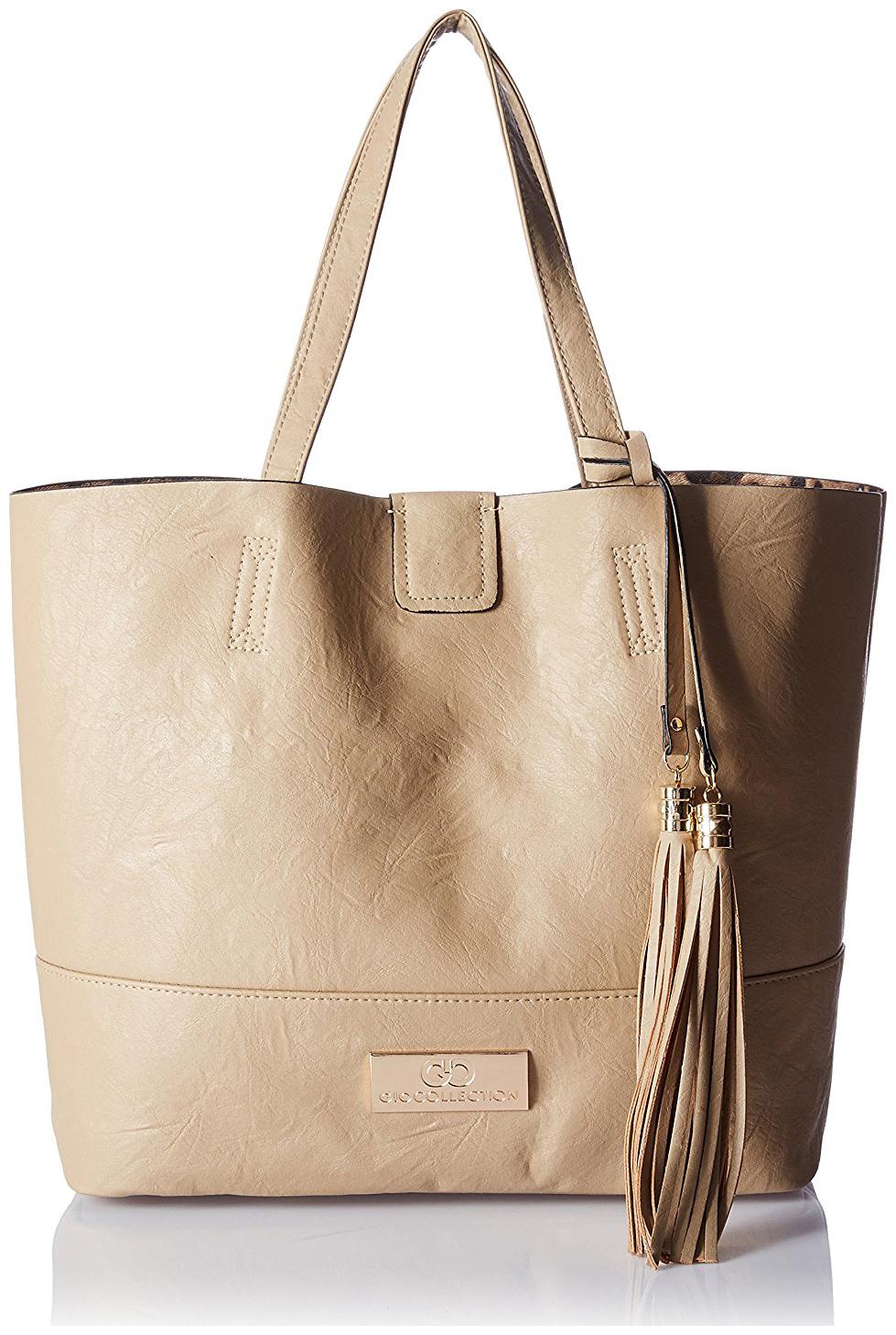 

GIO COLLECTION Women Solid Polyester - Tote Bag Beige
