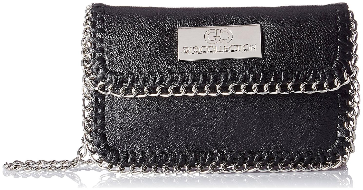 

GIO COLLECTION Black PU Solid Sling Bag