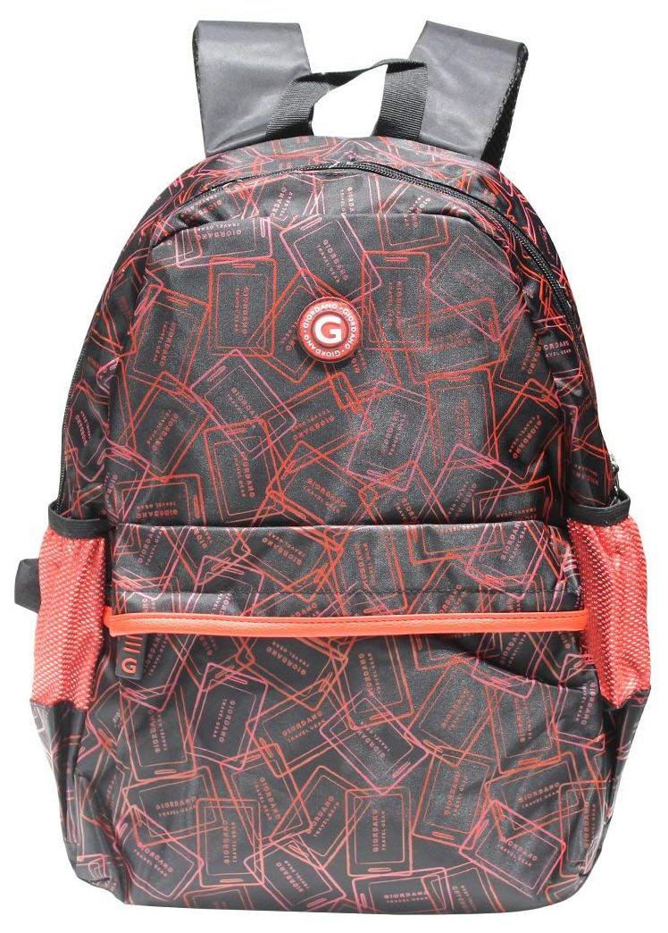 Giordano 19 Litre Black & Red Laptop Backpack - ( GD2687CL-BK )