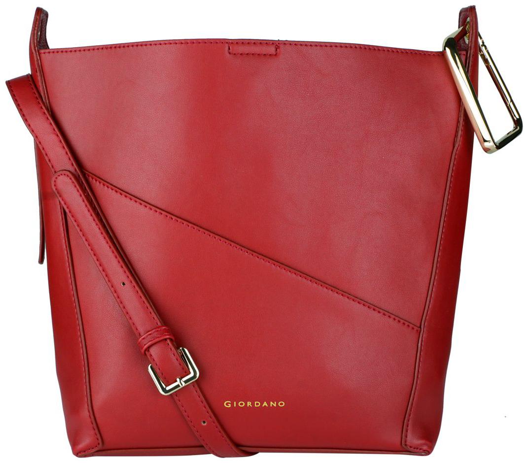 

Giordano Red Faux Leather Handheld Bag