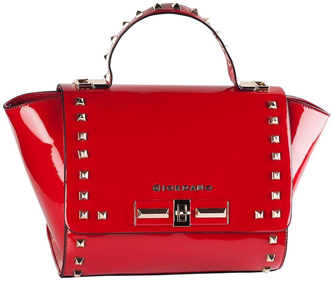

Giordano Red Faux Leather Handheld Bag