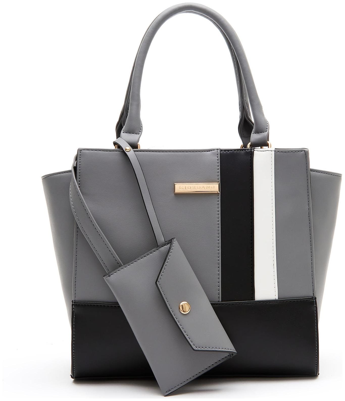 

Giordano Black PU Satchel - GDHW190109BLK
