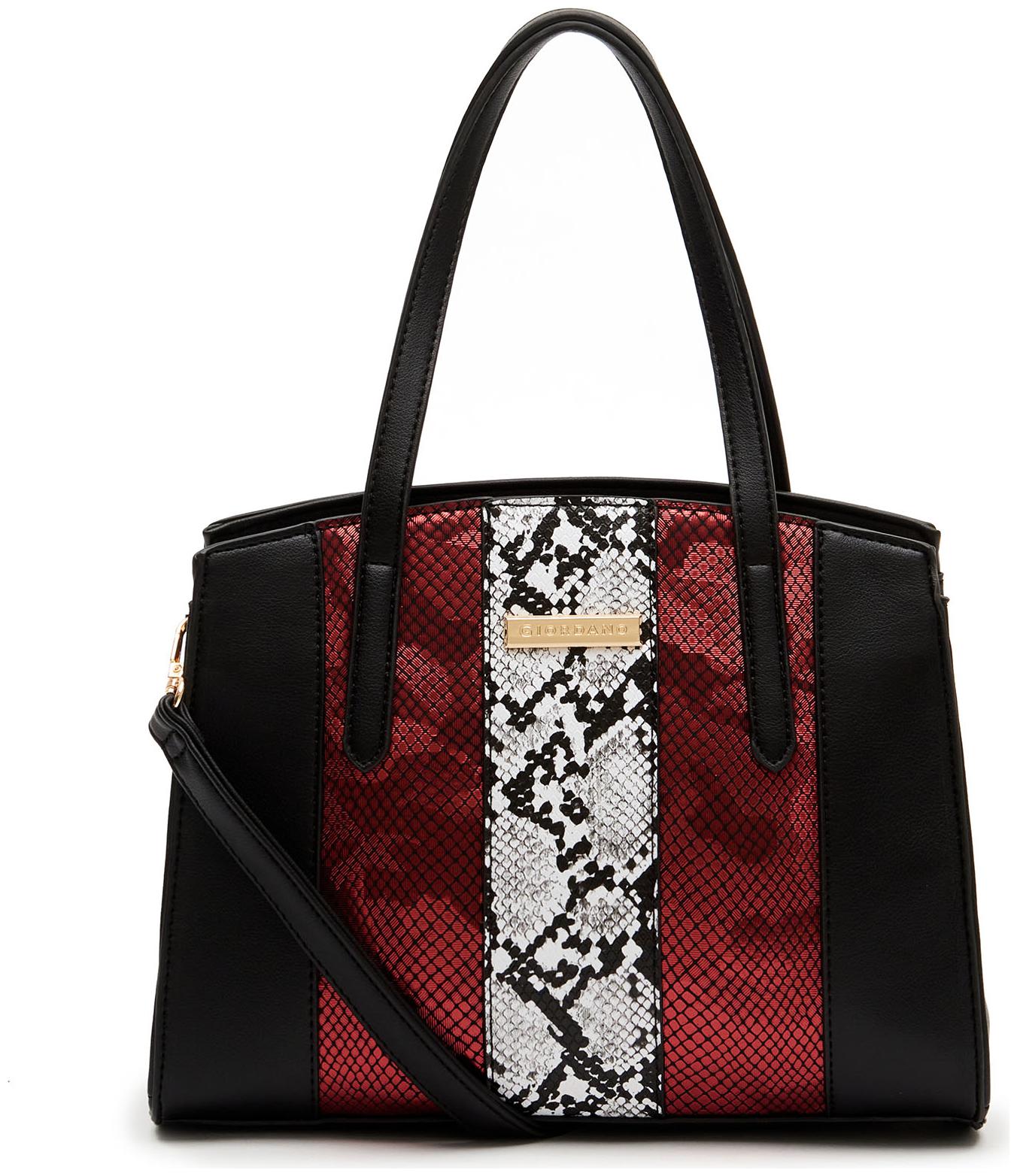 

Giordano Black PU Satchel - GDHW190041BLK