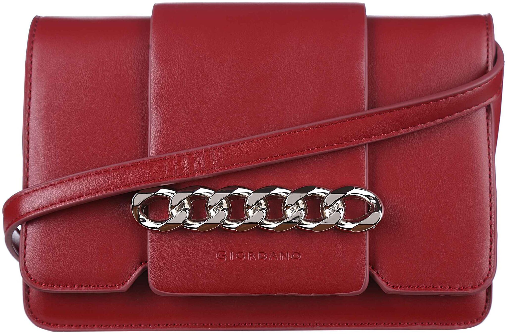 

Giordano Red PU Solid Sling Bag