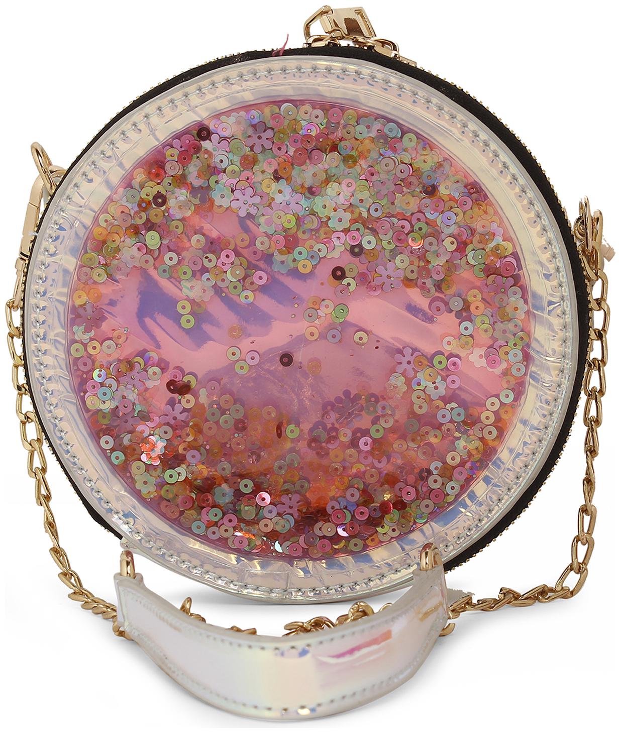 

Globus Pink PU Embellished Sling Bag