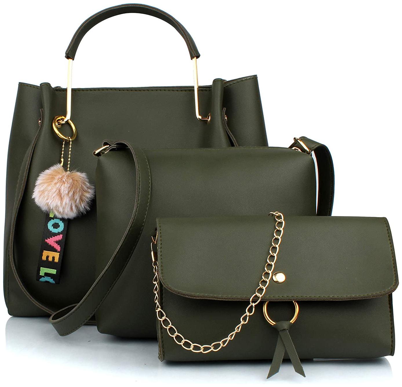 

The Mini NEEDLE Green PU Handheld Bag - CB-GRN3N