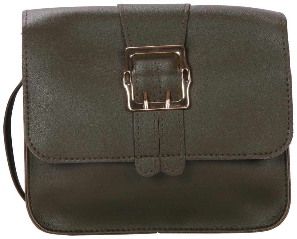 

Bagkok Green PU Solid Sling Bag