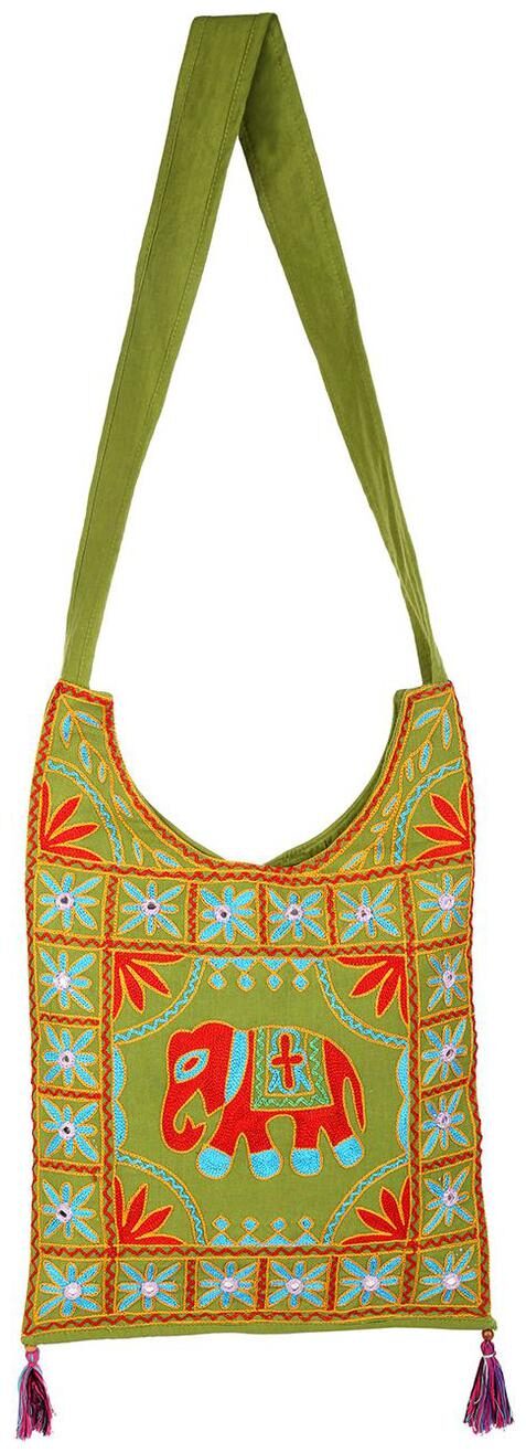 

Green Red Ethnic Sling Bag Mirror Work Cotton Sling Bags For Girls 14 X 0 5 X 19 Sling Bags For Women Girls Sling Bag By Rajrang