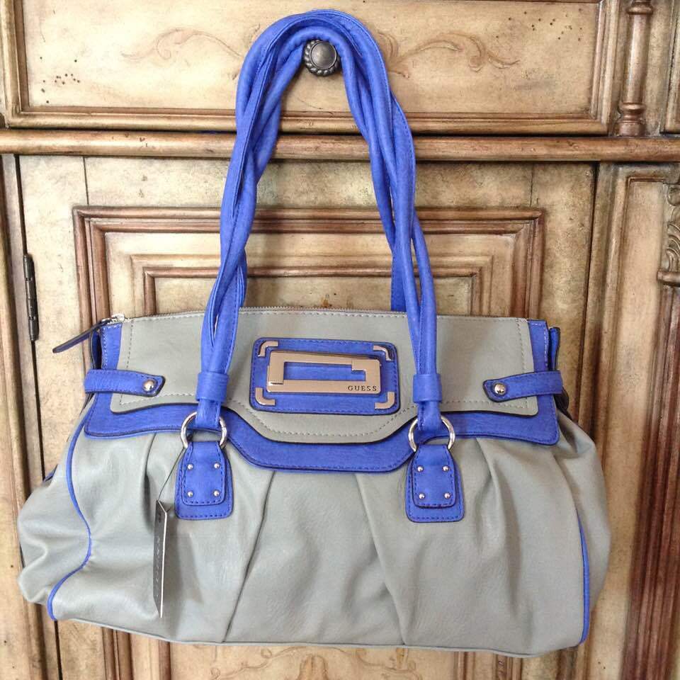 

GUESS BAG MADY RAY GREY BLUE PURSE