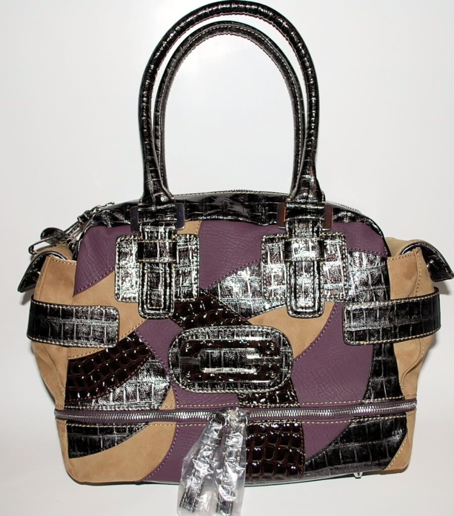 

GUESS by Marciano Icon Handbag Bag Purse Satchel Camel Multi New Authentic