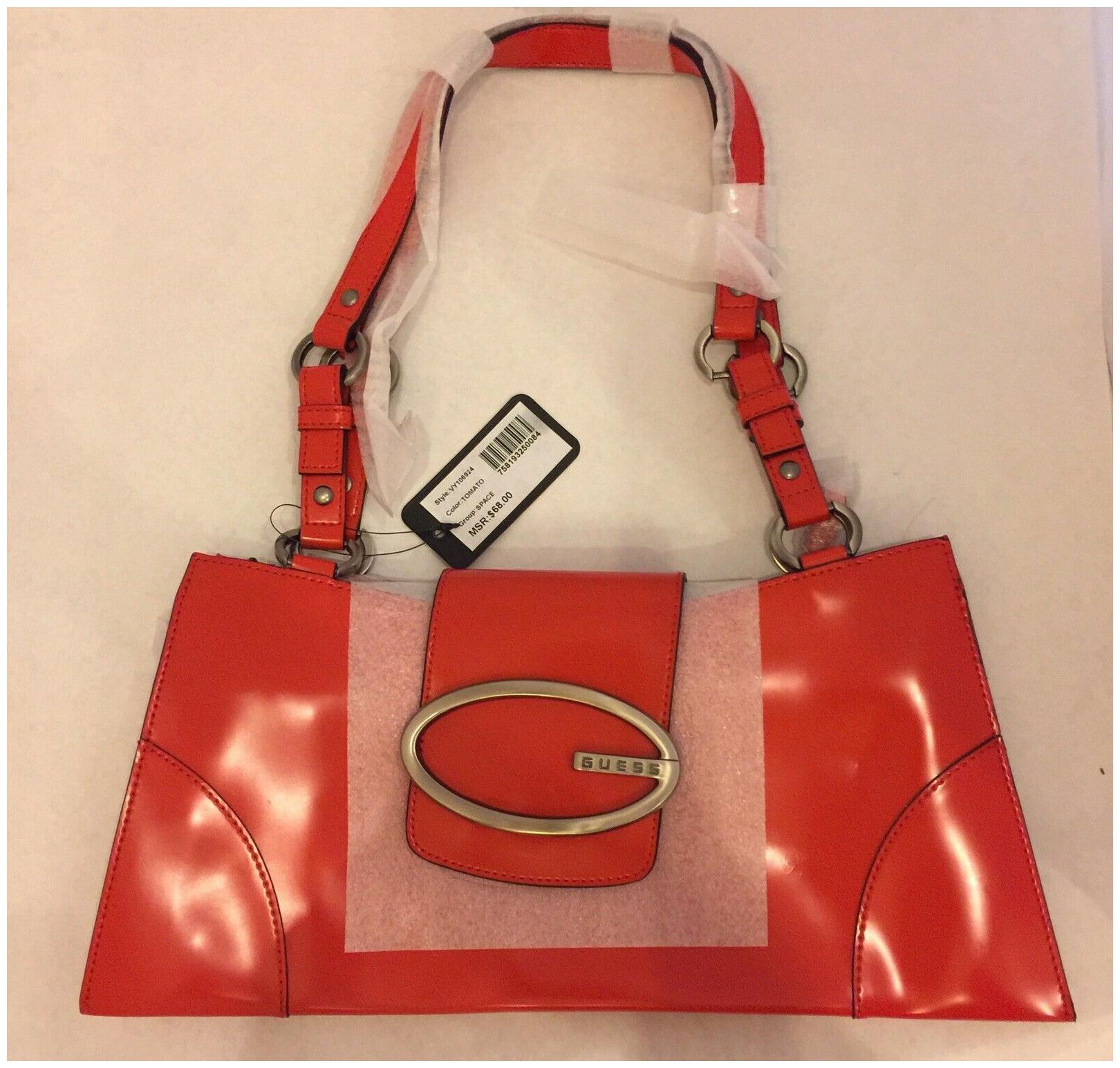 

Guess Color Tomato Authentic Handbag With Compartments And Zipper New With Tags