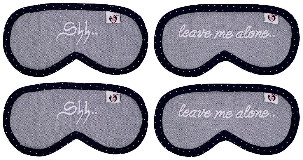 

Happiness OverloadedTM SM 58 Grey Color (Set Of 4) Leave Me Alone Shh 2 For Baby Eye Shade Sleeping Mask 2 for Young