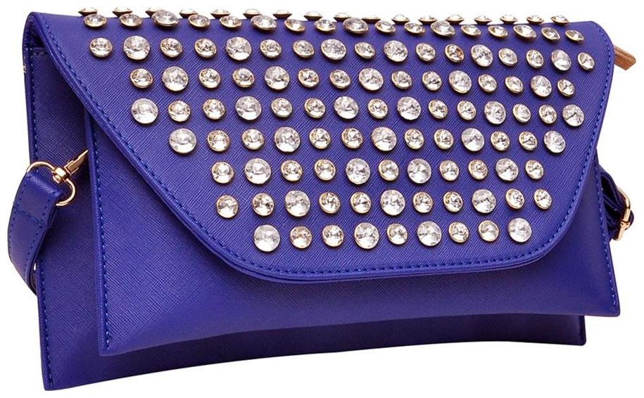

Hawaishop Blue PU Solid Sling Bag