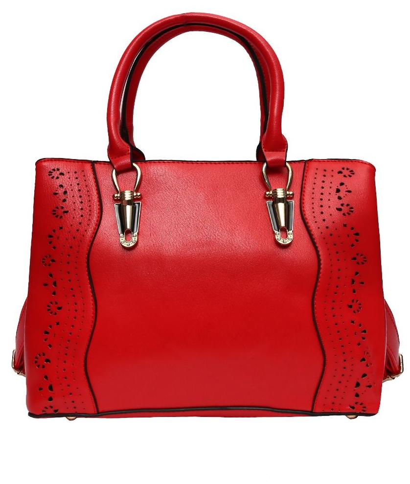 

Hawaishop Red Faux Leather Handheld Bag