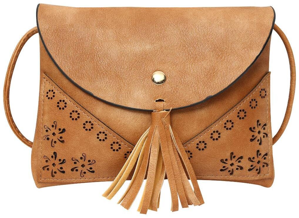 

Hawaishop Tan PU Solid Sling Bag