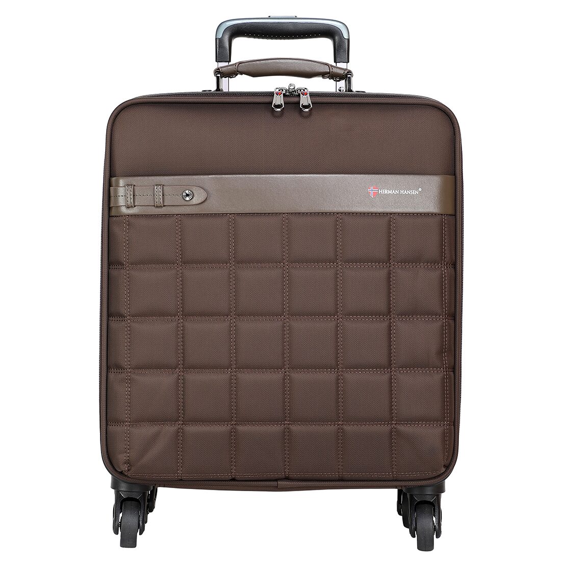 

Herman Hansen 4551 Cabin Size Overnighters Bag ( Brown 4 Wheels )