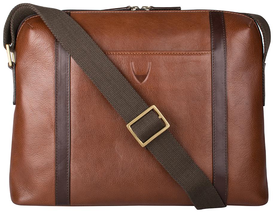 

HIDESIGN GABLE 03 TAN LEATHER MESSENGER BAG