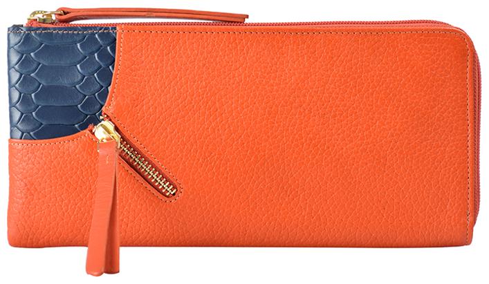 

Hidesign Women Orange Leather Wallet