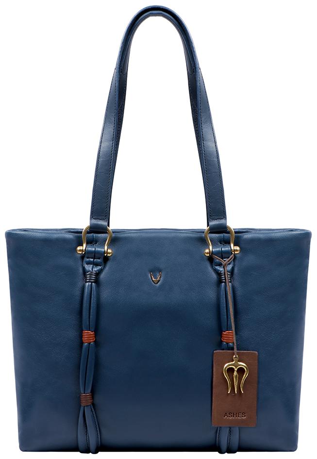 

Hidesign Women Solid Leather - Tote Bag Blue