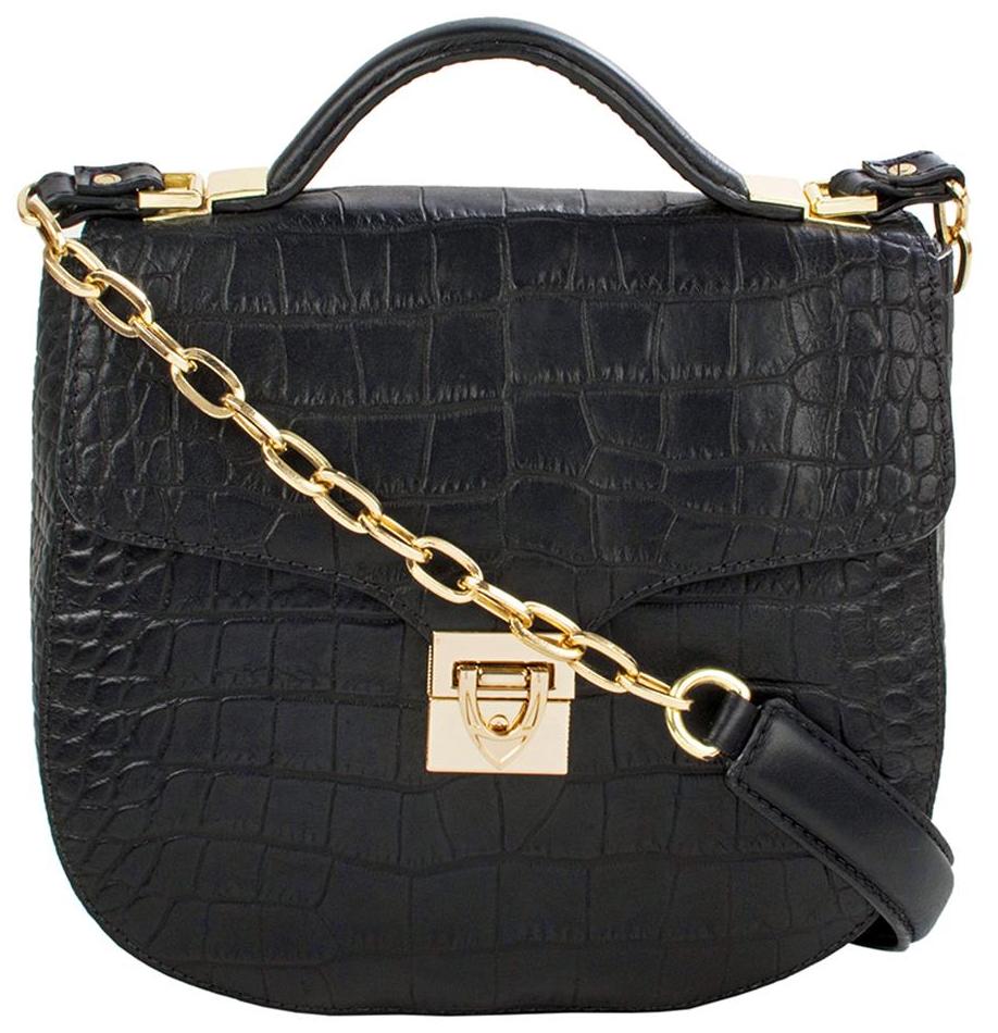 

HIDESIGN SB ELSA BLACK LEATHER SHOULDER BAG