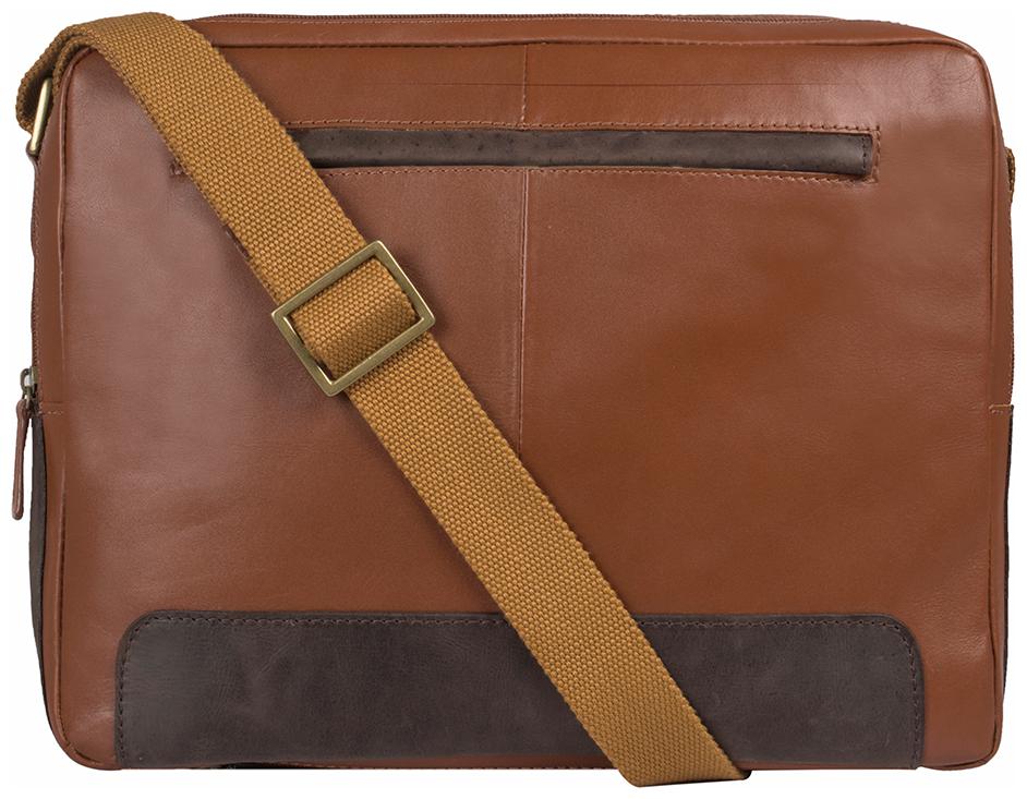 

HIDESIGN WASHINGTON 03 TAN LEATHER MESSENGER BAG
