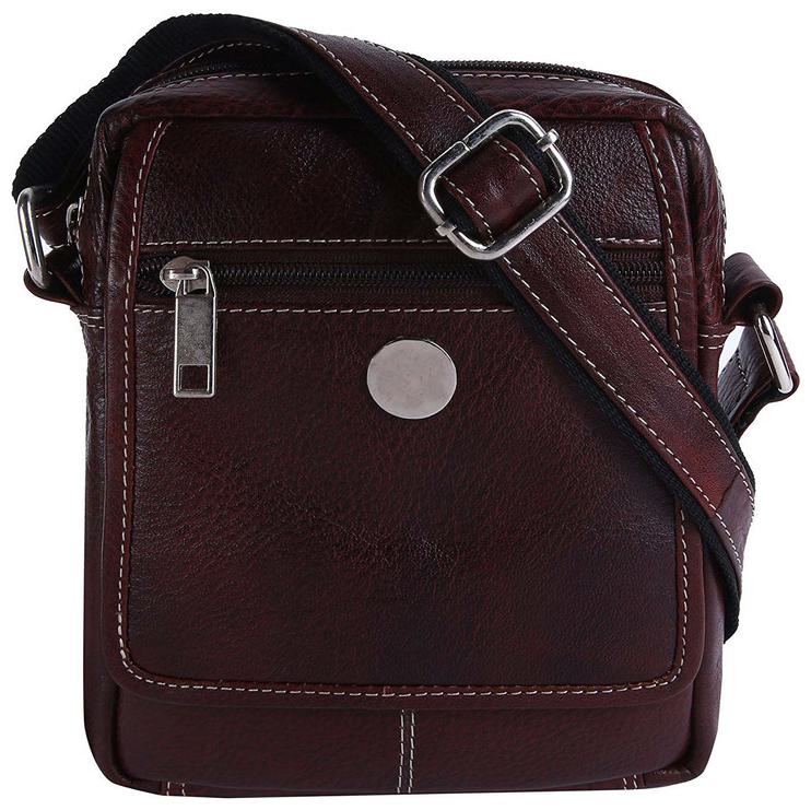 

Hileder 100 Pure Genuine Leather 6 Inches Sling Travel Office Tab Bag Brown