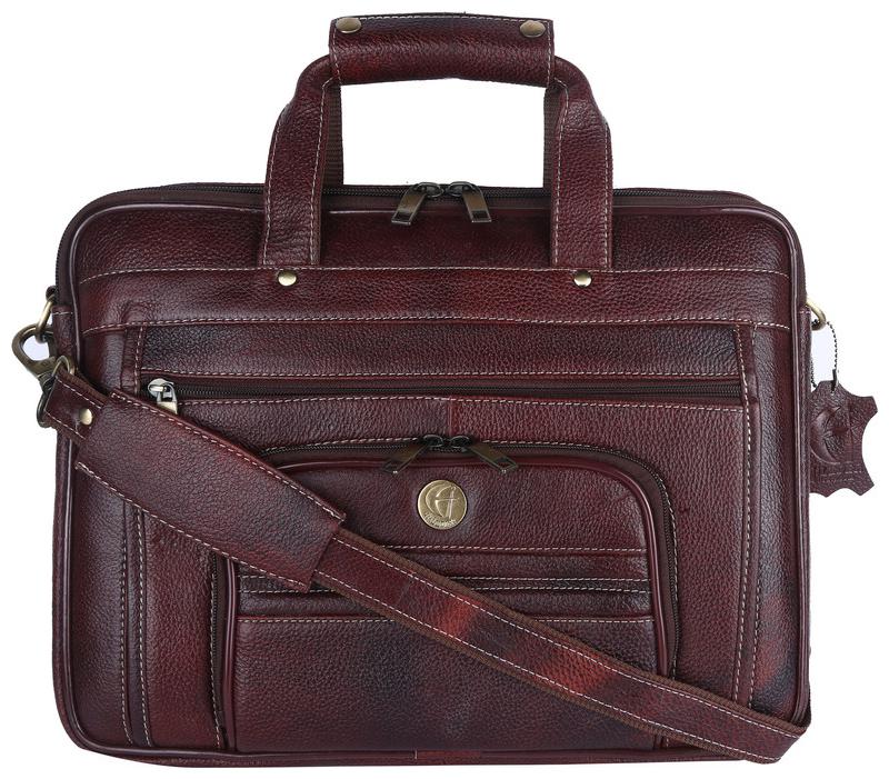 

Hileder 100 Pure Genuine Leather Stylish 15 Inch Briefcase Laptop Shoulder Messenger Business Bag Brown