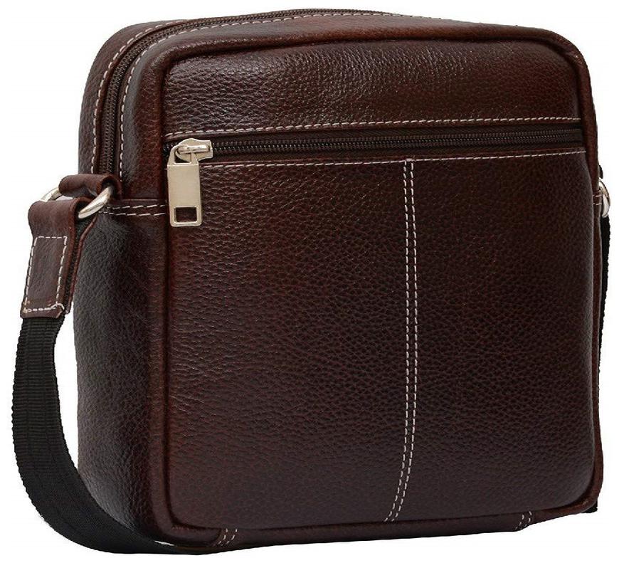 

Hileder 100 Pure Genuine Leather Handy 7 Inches Sling Travel Office Utility Tablet Bag Brown