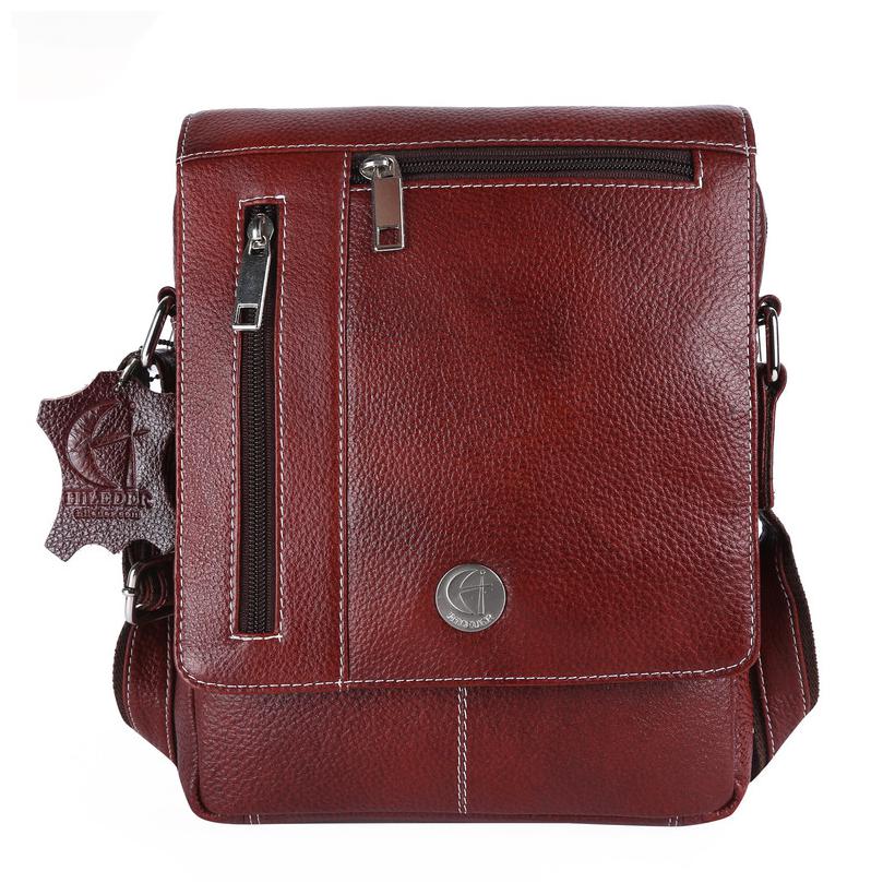 

Hileder 100 Pure Genuine Leather 8 Inches Sling Travel Tablet Office Bag Brown