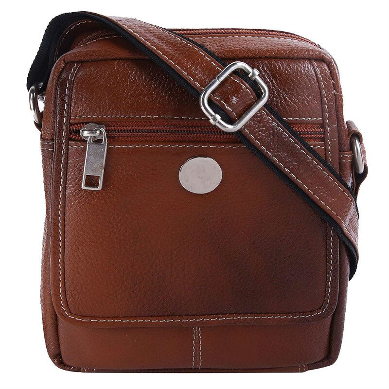 

HILEDER Tan Tablet Bag For Men