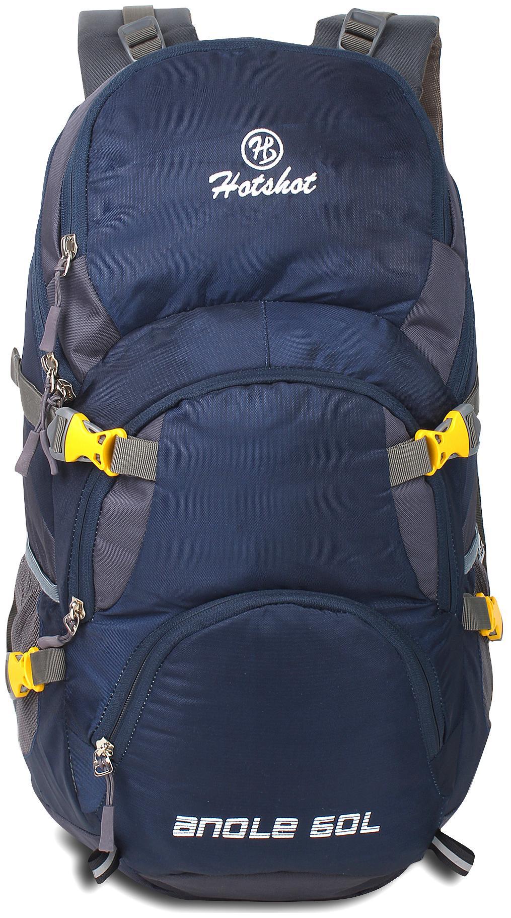 

Hotshot Waterproof Travel Backpack for Outdoor Sport Camp Hiking Trekking Bag Camping Rucksack 60 Liters Navy Blue Grey