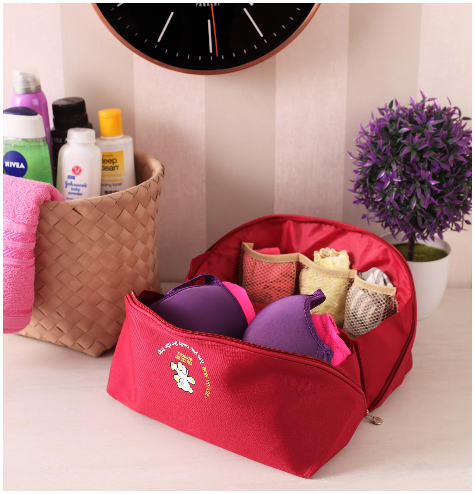 

House of Quirk New Portable Travel Multifunctional Partition Bag For Shoe Organizer Makeup Toiletry Bag - Marron