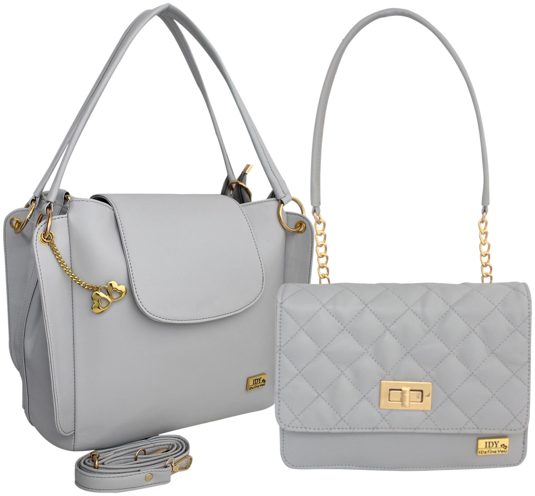 

I DEFINE YOU Grey PU Handheld Bag - Kate - Grey