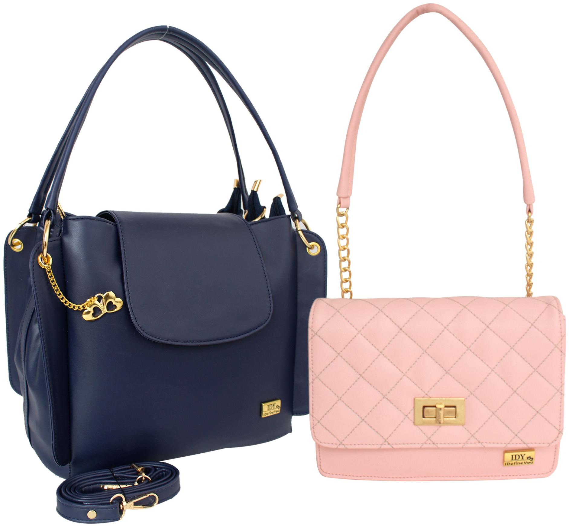 

I DEFINE YOU Blue Pink PU Handheld Bag - Kate - Blue Pink