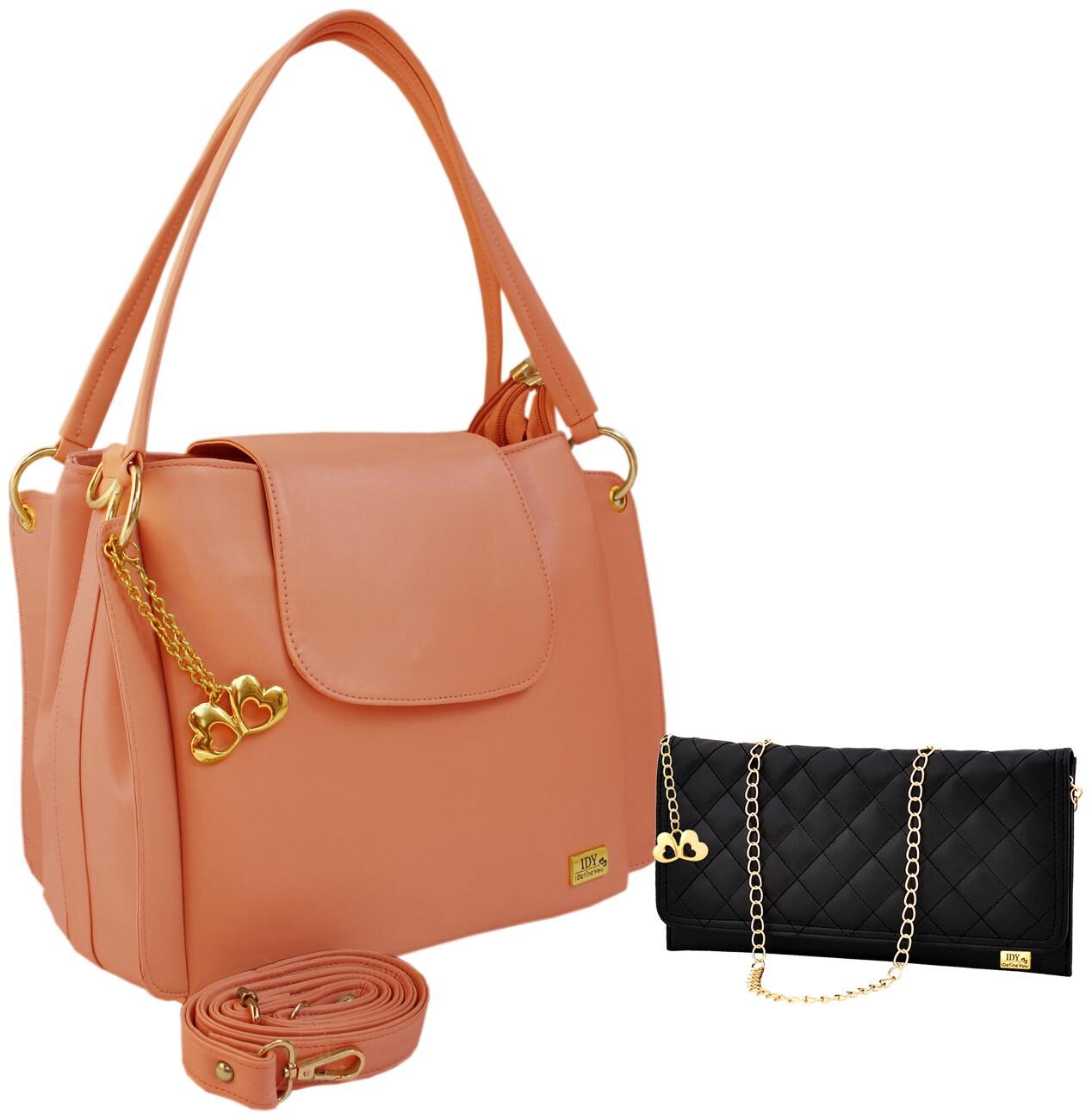

I DEFINE YOU Peach PU Handheld Bag