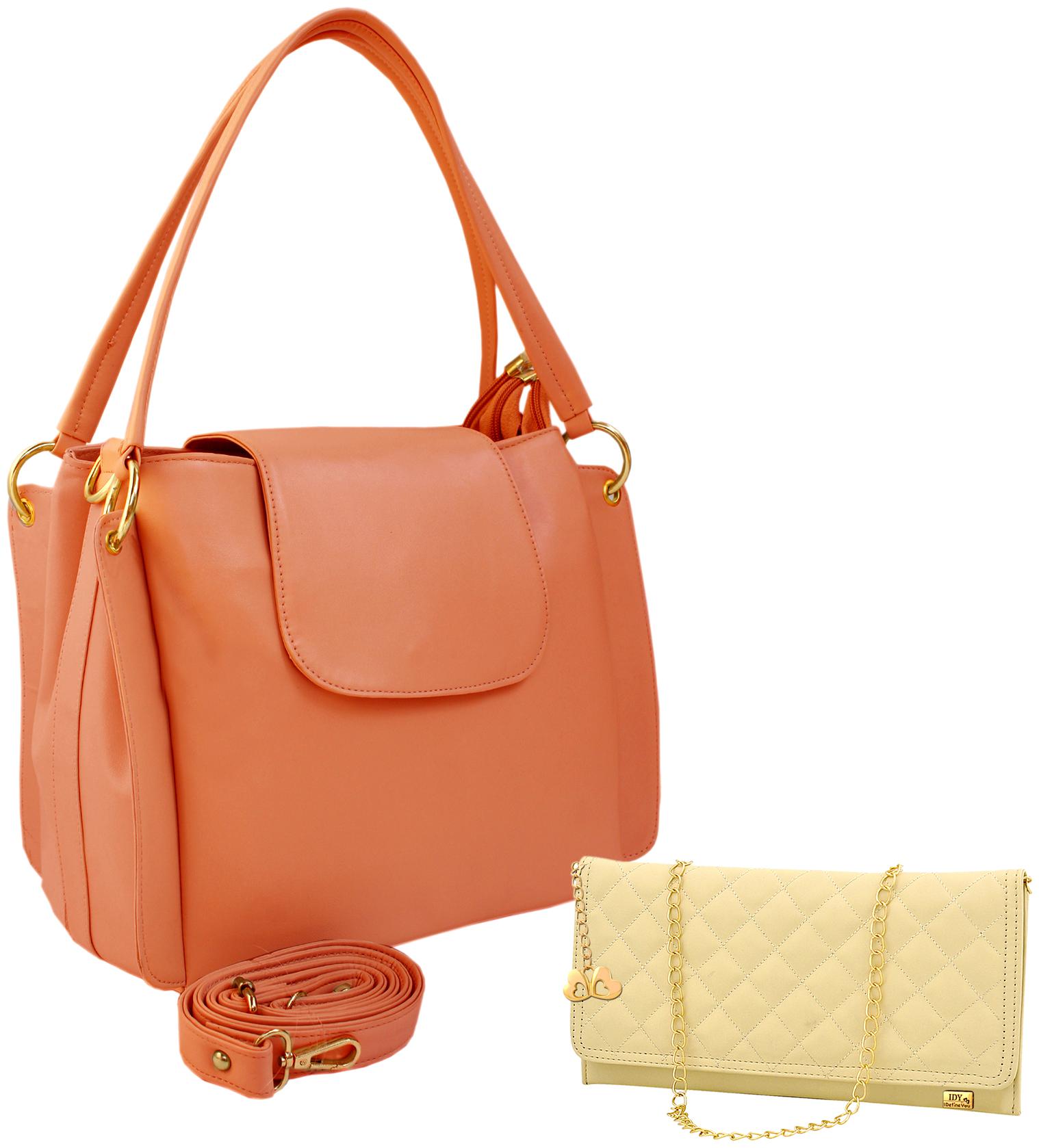 

I DEFINE YOU Peach PU Handheld Bag