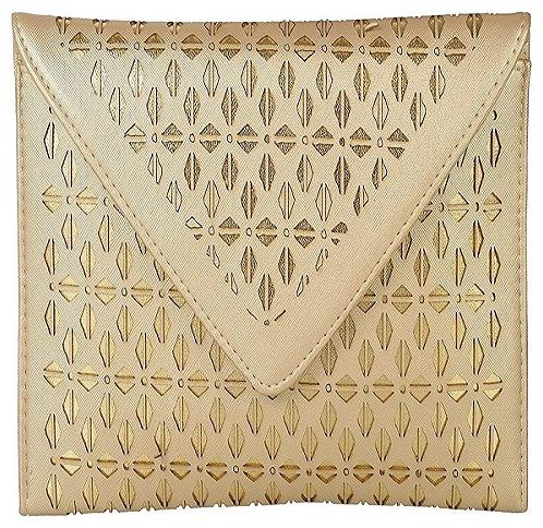 

Ikonic Women Gold Polyester Clutch